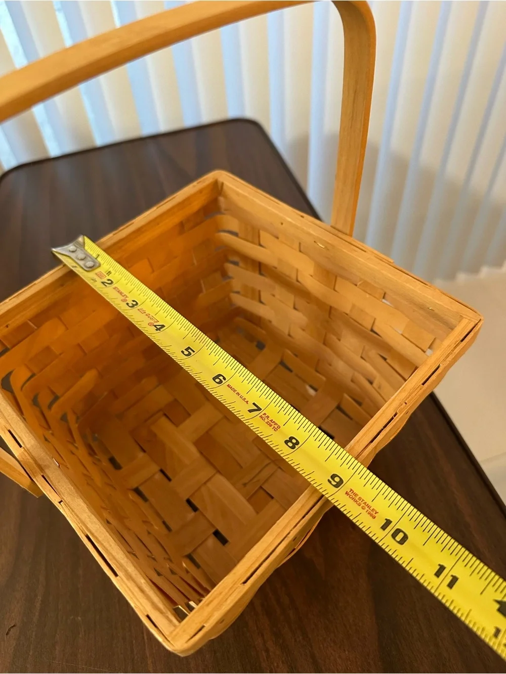 Natural Woven Basket with Wood Handle